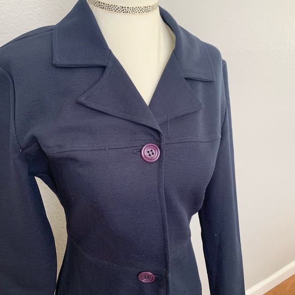 Sale! Vintage 1990s City Triangles Navy Suit Top Jacket - Picture 2 of 5